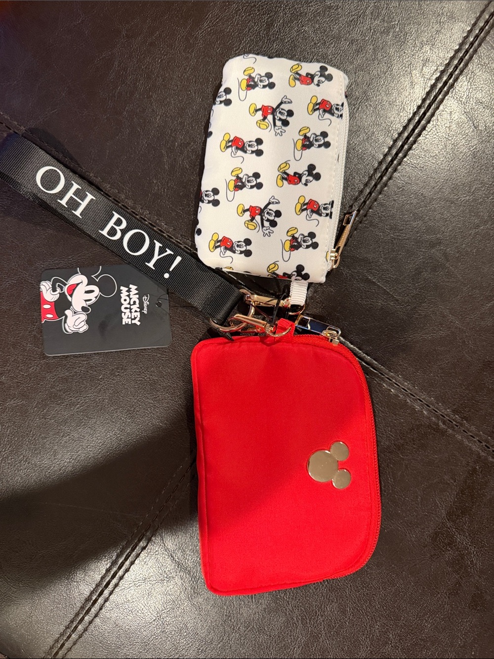 Disney Mickey Mouse Red, White & Black Wristlet Trio